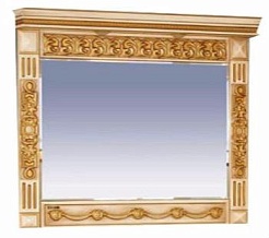 Misty Зеркало для ванной Беатрис 120 бежевая патина – фотография-1