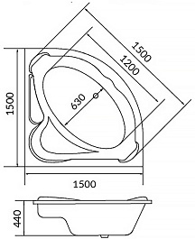 1Marka Акриловая ванна Ibiza 150х150 – фотография-4