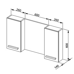 Aquanet Зеркало для ванной "Данте 60" (2 навесных шкафчика) – фотография-2
