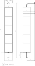 Vigo Шкаф пенал Grani 300 поворотный дуб сонома/зеркальный – фотография-9