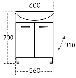 СанТа Мебель для ванной Сатурн 60 С – фотография-7