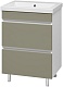 Misty Тумба с раковиной Майна 60 2 ящика хаки/белая – фотография-11