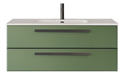 Cezares Тумба с раковиной Eco Cer-N 120 фисташковый софт CZR-8095-120 ручки чёрные – фотография-1