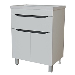 Mixline Тумба под раковину Лайн 60 1 ящик белая – фотография-1