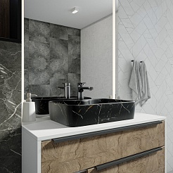 Teymi Раковина накладная в ванную Helmi S 48 чёрный мрамор T50299 – фотография-8