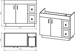 Misty Тумба с раковиной Амбра 100 черная матовая – фотография-6