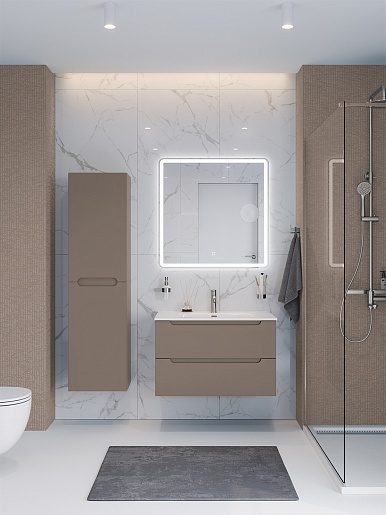 BelBagno Тумба с раковиной Etna 90 подвесная бежевая матовая – картинка-11