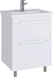 Sanstar Тумба под раковину Адель 60 напольная, белая – фотография-1