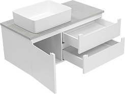 Brevita Тумба с раковиной Cargo 100 подвесная белая матовая – фотография-4