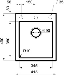 Milacio Мойка кухонная Murcia 42 Cuarzo серая металлик – фотография-4