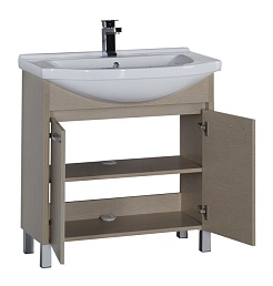 Aquanet Тумба с раковиной "Донна 80" беленый дуб – фотография-5