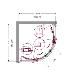 BelBagno Душевой уголок Marino 90/90 MARINO-R-2-90-C-Cr – фотография-2