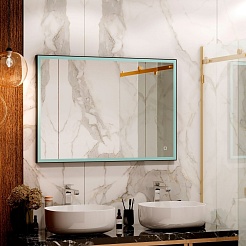 Continent Зеркало Solid Black Led 900x700 – фотография-7