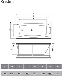 Relisan Акриловая ванна Kristina 180x80 – фотография-4