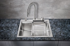 Milacio Мойка кухонная Denia 57 Steel со смесителем нержавеющая сталь – фотография-4