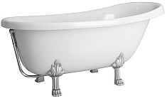 Фэма Ванна из литьевого мрамора Салерно (ножки хром, слив-перелив хром)