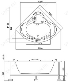 Bas Акриловая ванна Мега 160 – фотография-4