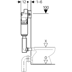 Geberit Смывной бачок скрытого монтажа Delta 109.100.00.1 с отводом – фотография-4