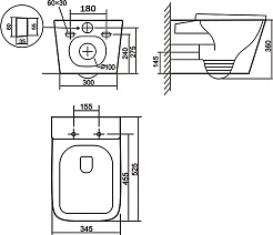 Azario Унитаз подвесной Cascad AZ-2303-A безободковый белый – фотография-17
