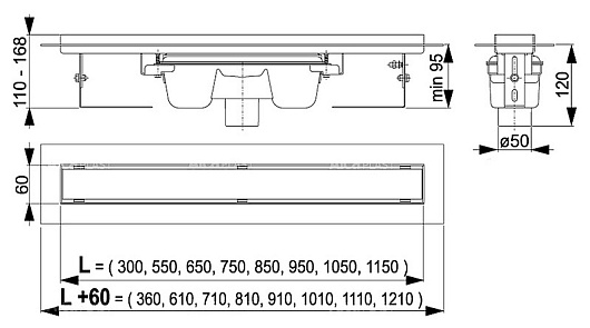 Alcaplast Душевой лоток "APZ6 750" с опорами – фотография-2