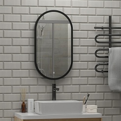 Continent Зеркало Prime Black Led 450x800 – фотография-8