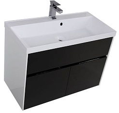 Aquanet Тумба с раковиной "Латина 90" черная (179931) – фотография-4