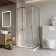 BelBagno Душевой уголок Luce 100/100 LUCE-A-2-100-C-ORO профиль золото стекло прозрачное – фотография-8