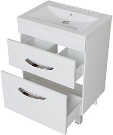 Mixline Тумба с раковиной Марго 60 белая – фотография-7