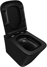 Azario Унитаз подвесной Teramo AZ-0052-UQ3MB безободковый черный матовый – фотография-7