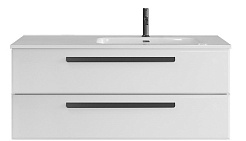 BelBagno Мебель для ванной Eco Cer-N 120 R bianco lucido ручки чёрные – фотография-3