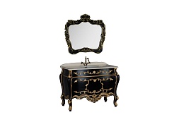 Demax Тумба с раковиной "Афины 120" черная/золото – фотография-6