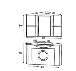 Misty Зеркальный шкаф Олимпия 60 R угловой белый – фотография-3