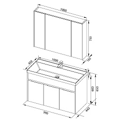 Aquanet Мебель для ванной "Латина 100" бордо (181089) – фотография-7