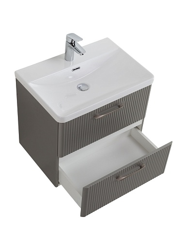 BelBagno Тумба с раковиной Due 60 подвесная Сатин ручки Сатиновый никель – фотография-10