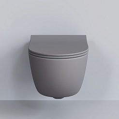 Ambassador Унитаз Abner подвесной безободковый серый матовый – фотография-5