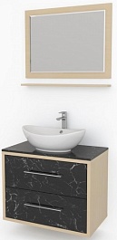 Какса-а Мебель для ванной Бруклин 80 черный мрамор – фотография-1