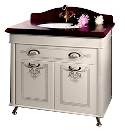 Водолей Тумба с раковиной "Изабель 90" F-3 красная – фотография-1