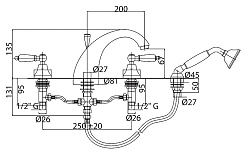 Cezares Смеситель DIAMOND-BVD-01-Sw-N на борт ванны – фотография-2