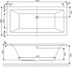 Excellent Акриловая ванна Pryzmat Lux 170x80 – фотография-4