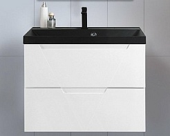 BelBagno Тумба с раковиной Vittoria 90 подвесная Bianco Lucido с раковиной BB900/450-LV-ART-AST-NERO – фотография-1