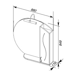 Aquanet Зеркальный шкаф "Моника 85" белый – фотография-2