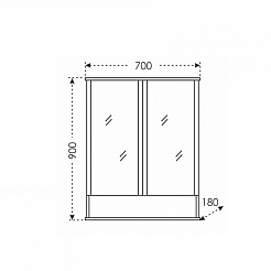 СанТа Мебель для ванной Вегас 65 с зеркальным шкафом Вегас 70 – фотография-5