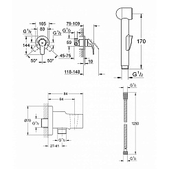 Grohe Гигиенический душ BauCurve 123072 комплект – фотография-4