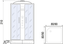River Душевая кабина QUADRO 80/26 MT – фотография-18