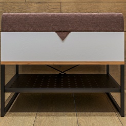 Бриклаер Банкетка Форест белая/дуб золотой – фотография-1