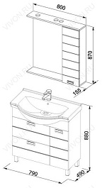 Aquanet Зеркальный шкаф "Сити 85" (157611) – фотография-3