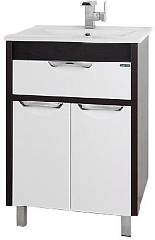 Водолей Тумба с раковиной "Габи 60" белый/венге – фотография-1