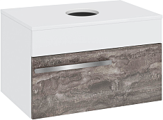 Runo Тумба под раковину Вудлайн 65 железный камень/белая