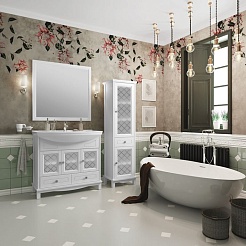 Opadiris Тумба с раковиной Омега 75 белая матовая – фотография-7