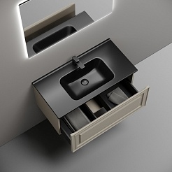 Sancos Тумба с раковиной Very 90 beige soft раковина Element 91 CN7002MB – фотография-7